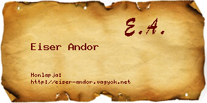 Eiser Andor névjegykártya